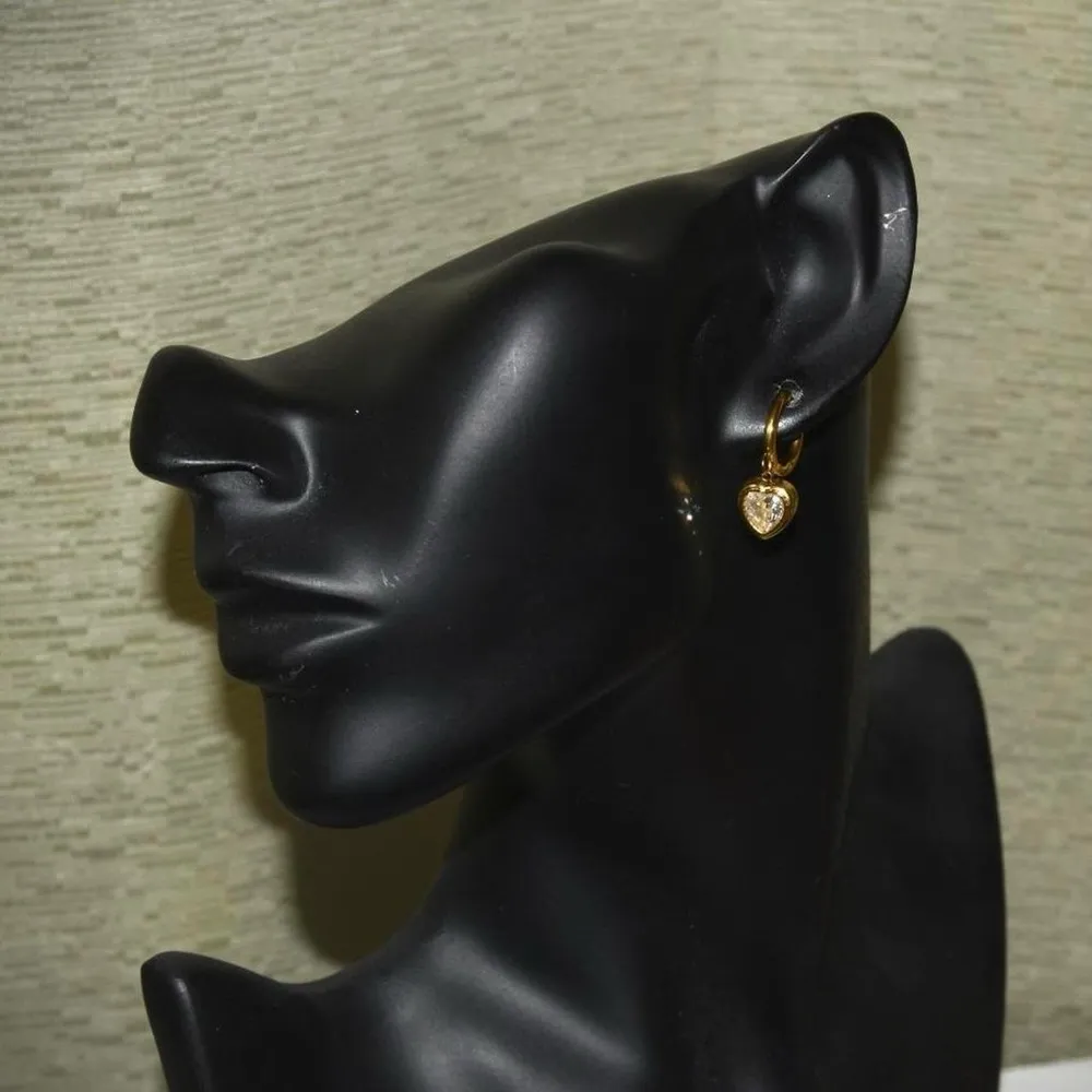 18k Gold Plated Heart Hoop Earrings - Image 6