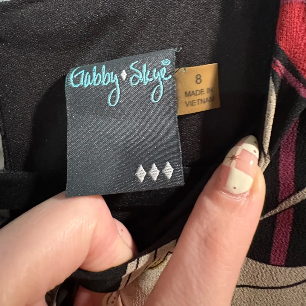 Gabby‎ Skye Black and Red Floral A Line Dress - Image 3