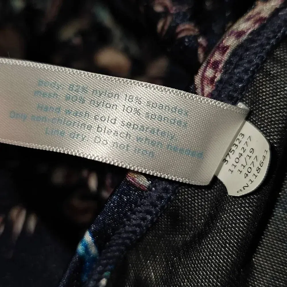 Swim By Cacique Womens Dark Blue Floral One Piece‎ Swimsuit 22 - Image 6