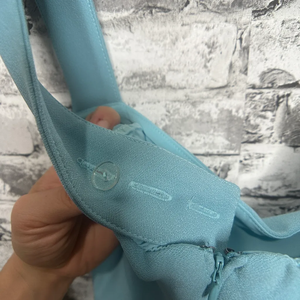 EUC Abercrombie & Fitch Wide Strap Slim Midi Blue Dress Size Small - Image 11