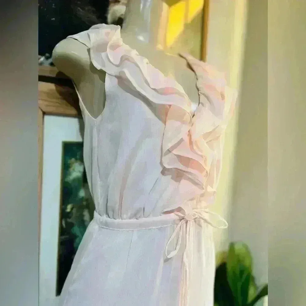 Chelsea28 Ruffle Trim Chiffon Dress Light Pink Creole Midi Dress-Orig$190 - Image 6