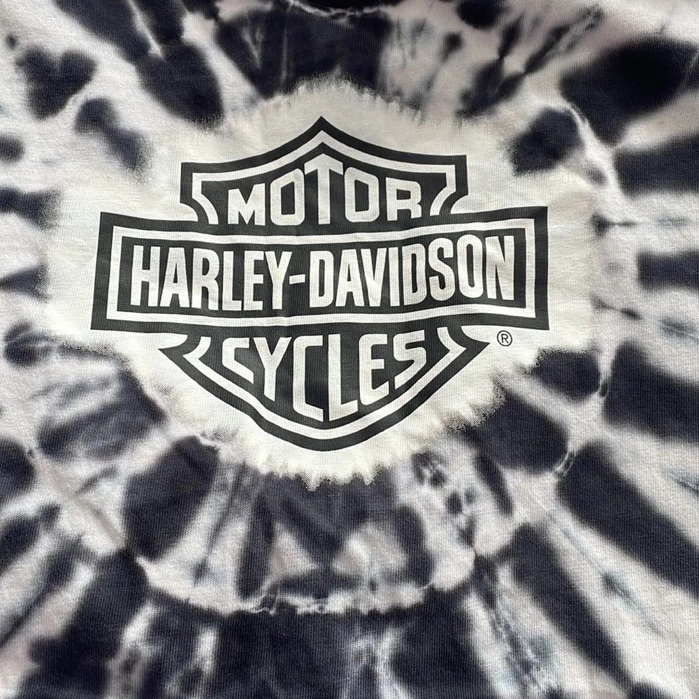 Harley Davidson tshirt black/white tie dye large - Image 3