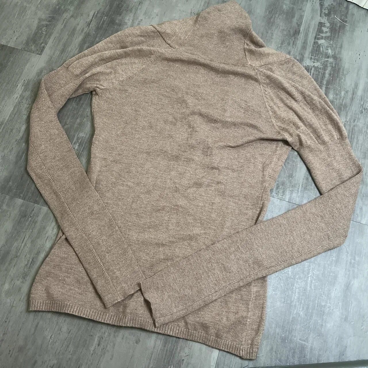 PattyBoutik Cowlneck Sweater Tan Size XS - Image 5