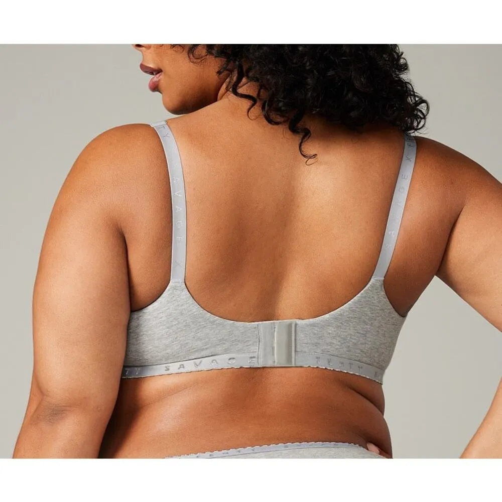 Savage X Fenty Gray Cotton Blend Nursing Bralette Sz 14 - Image 2
