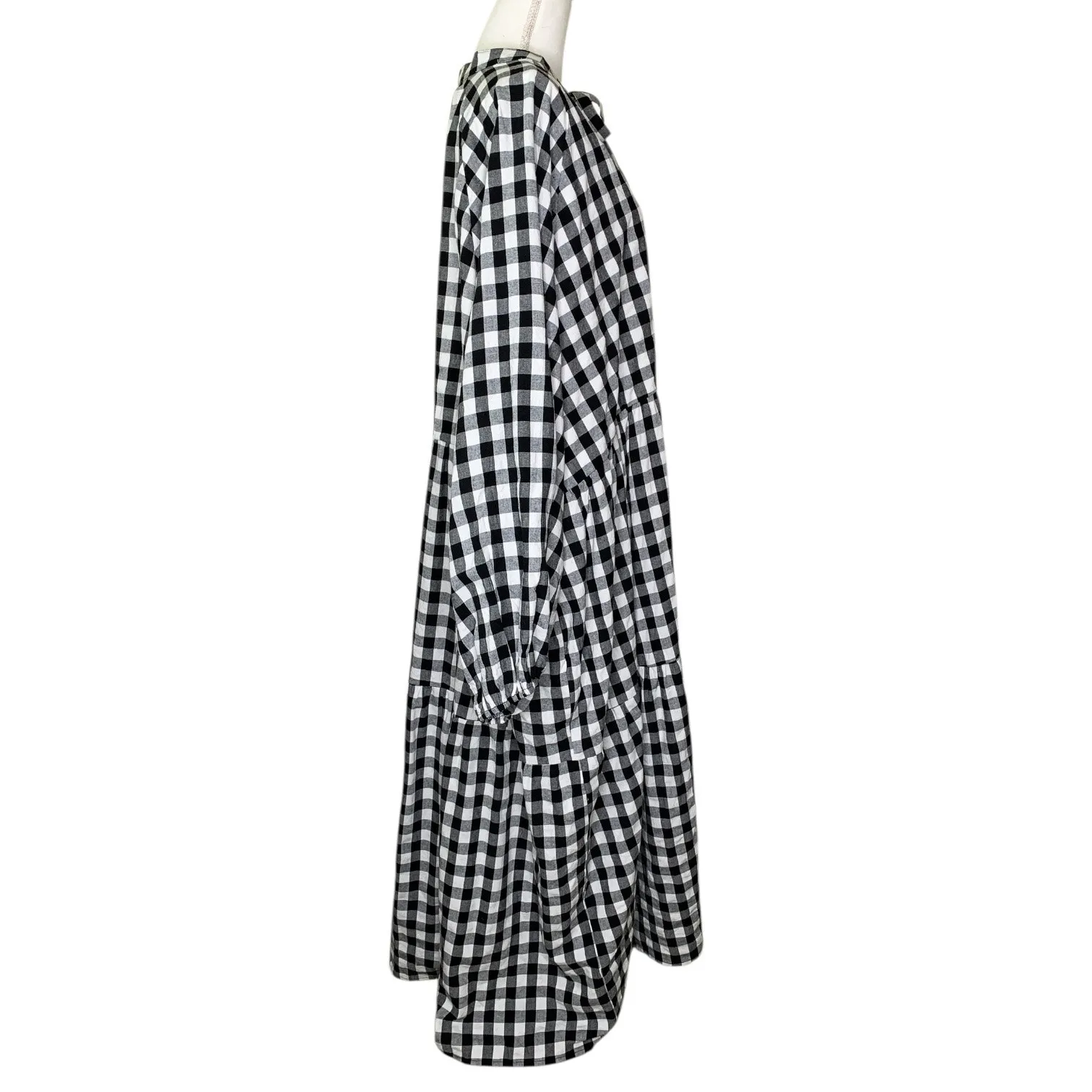 The Lullaby Club Maxi Avalon Smock Dress Black & White Gingham Size 3XL - Image 5