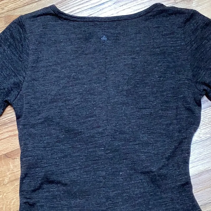 Prana Gray Nadia Wool Blend Lightweight Faux Wrap Front Dress Size small - Image 7