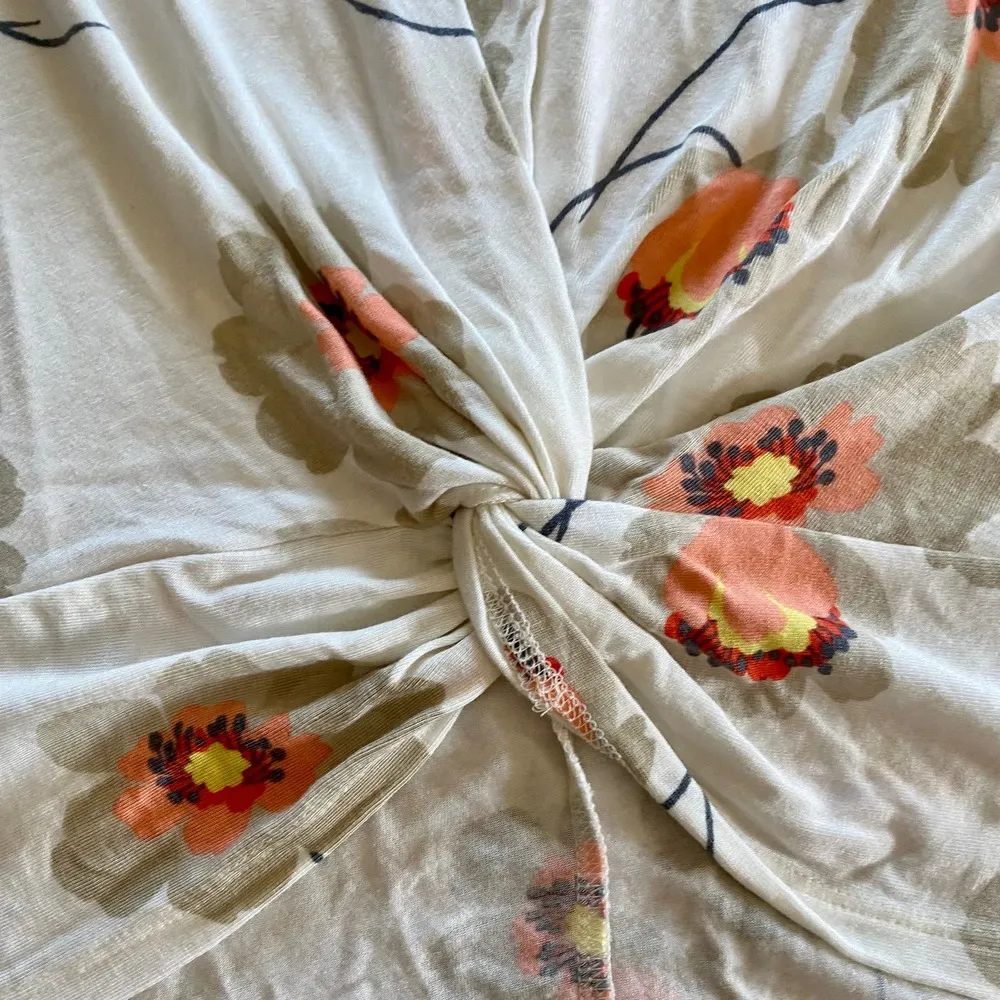 Maurices Floral Twist Hem White Spaghetti Strap Tank Top Blouse Womens XLarge - Image 5