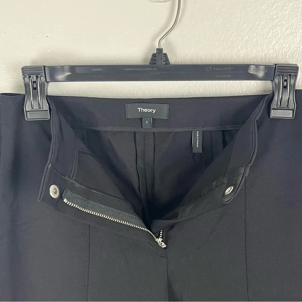 THEORY Clean Cigarette Modern Classic Black Ankle Pants Slacks, Size 2 - Image 5