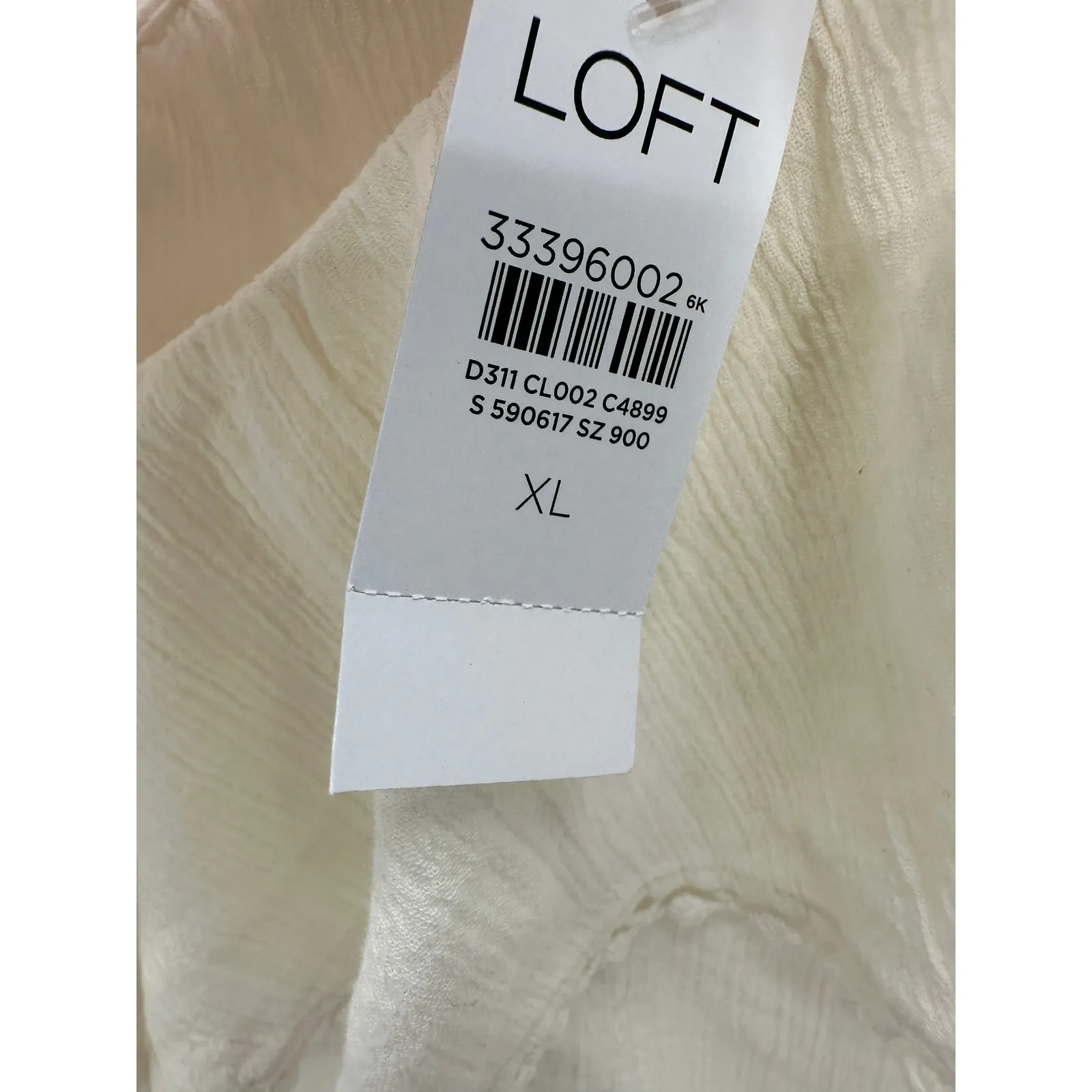 Loft Cream Ruffle Double V Shell Tank Top Blouse Women XL NWT Summer Boho - Image 7