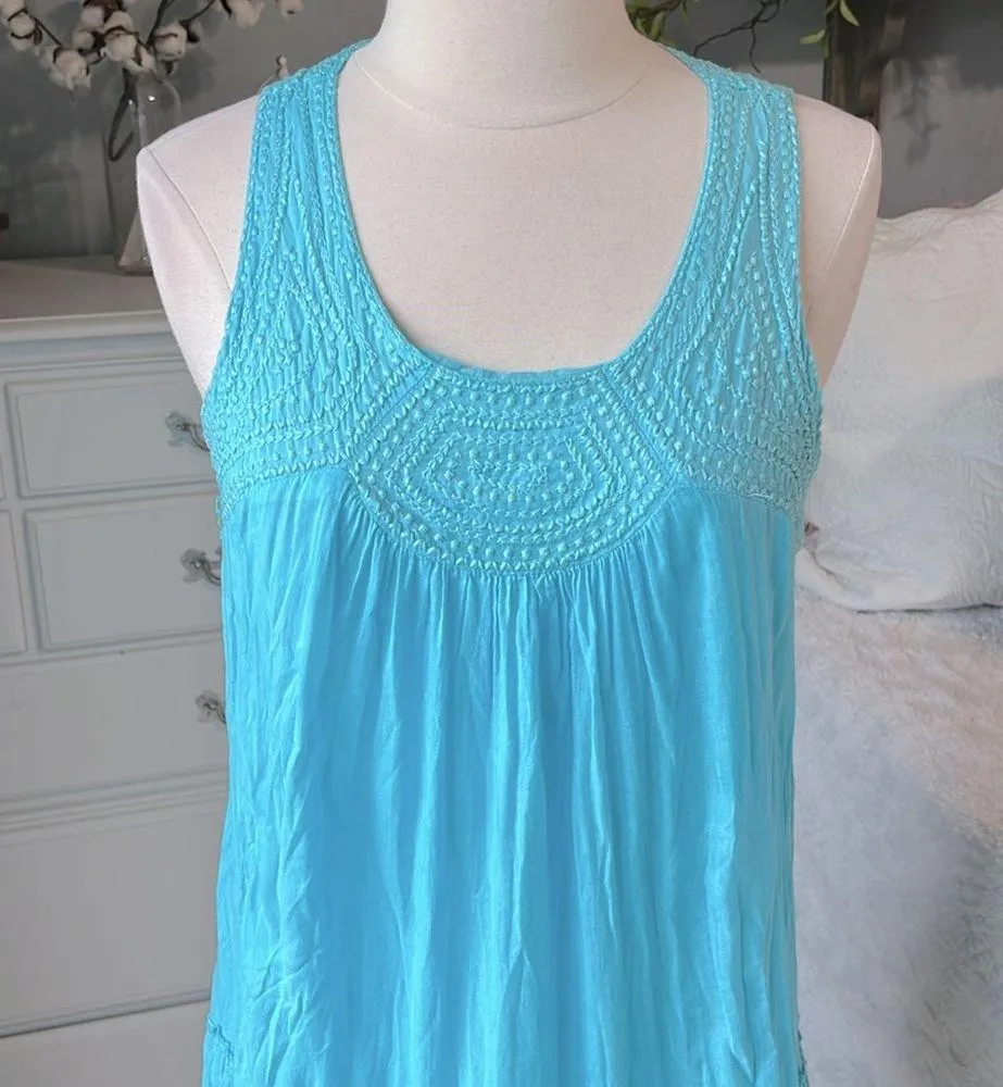Sky Blue Cotton Sundress Midi - Image 3