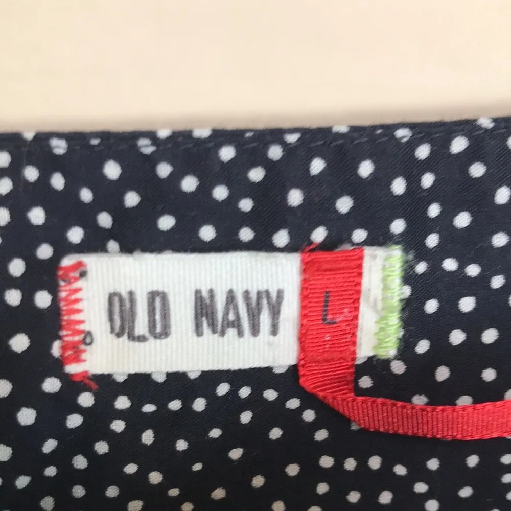 VTG Old Navy Women’s Micro Dot Pattern Black White Tank Babydoll Mini Dress - Image 7