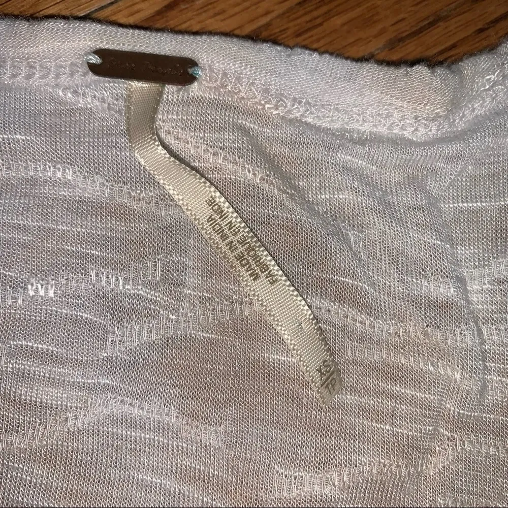 Free People Half Button Ombré White & Tan Textured Tank top size XS - Image 5