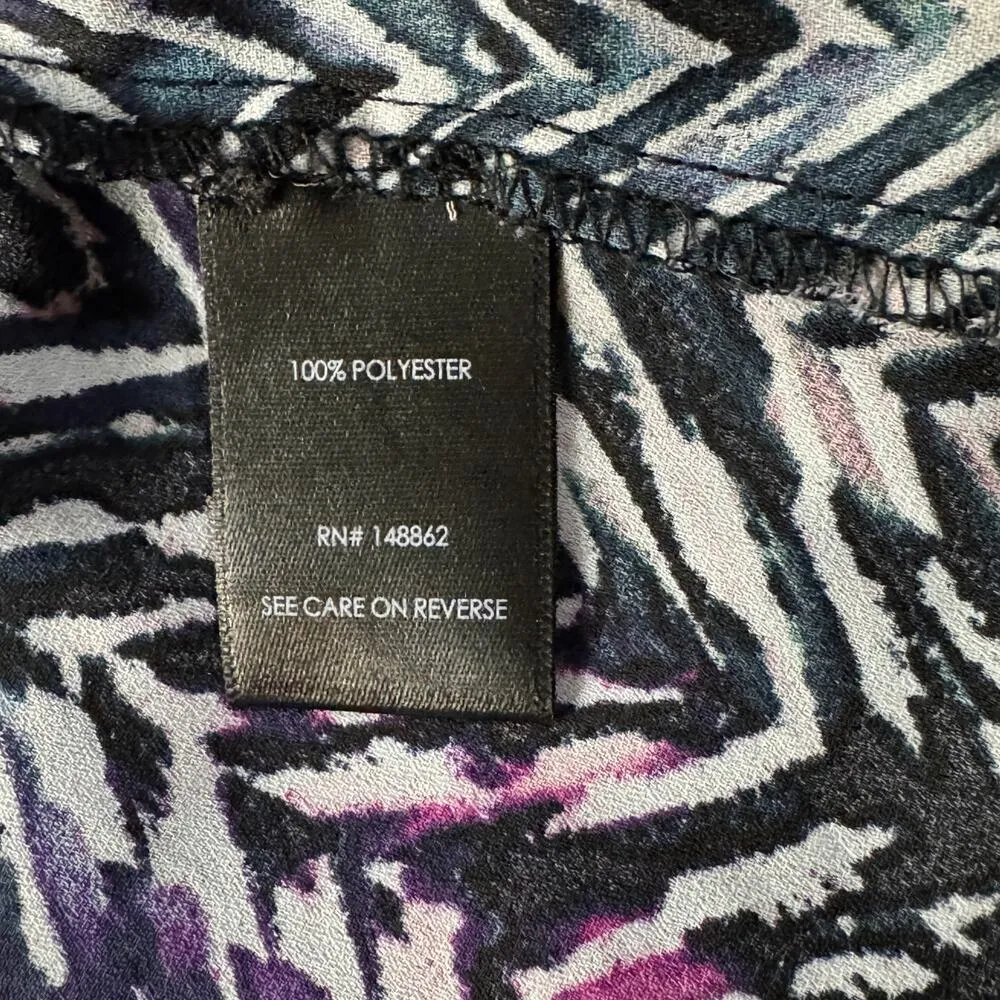 Torrid SZ 1 (1X-Large) Top Abstract Chevron Dolman Sleeves V-Neck Zipper Pockets - Image 8