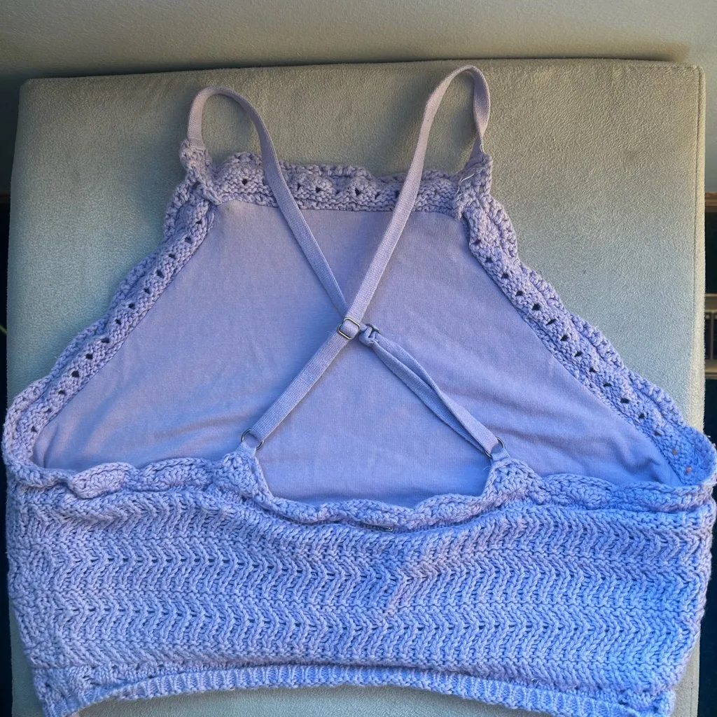 Hollister Purple Crochet Top - Image 6