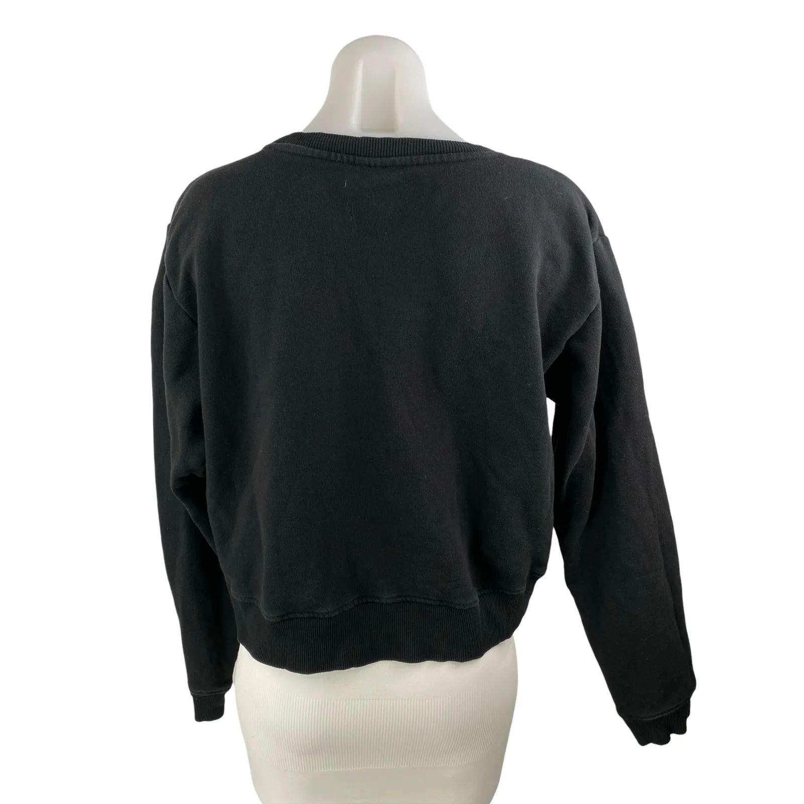 Realisation Women's Black Logo Long Sleeve Fleece Sweater Sweatshirt Top Size S - Image 2