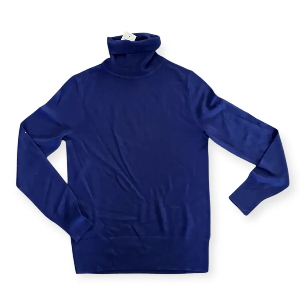 J. Crew Womens Blue Machine-washable merino wool-blend turtleneck - Image 2