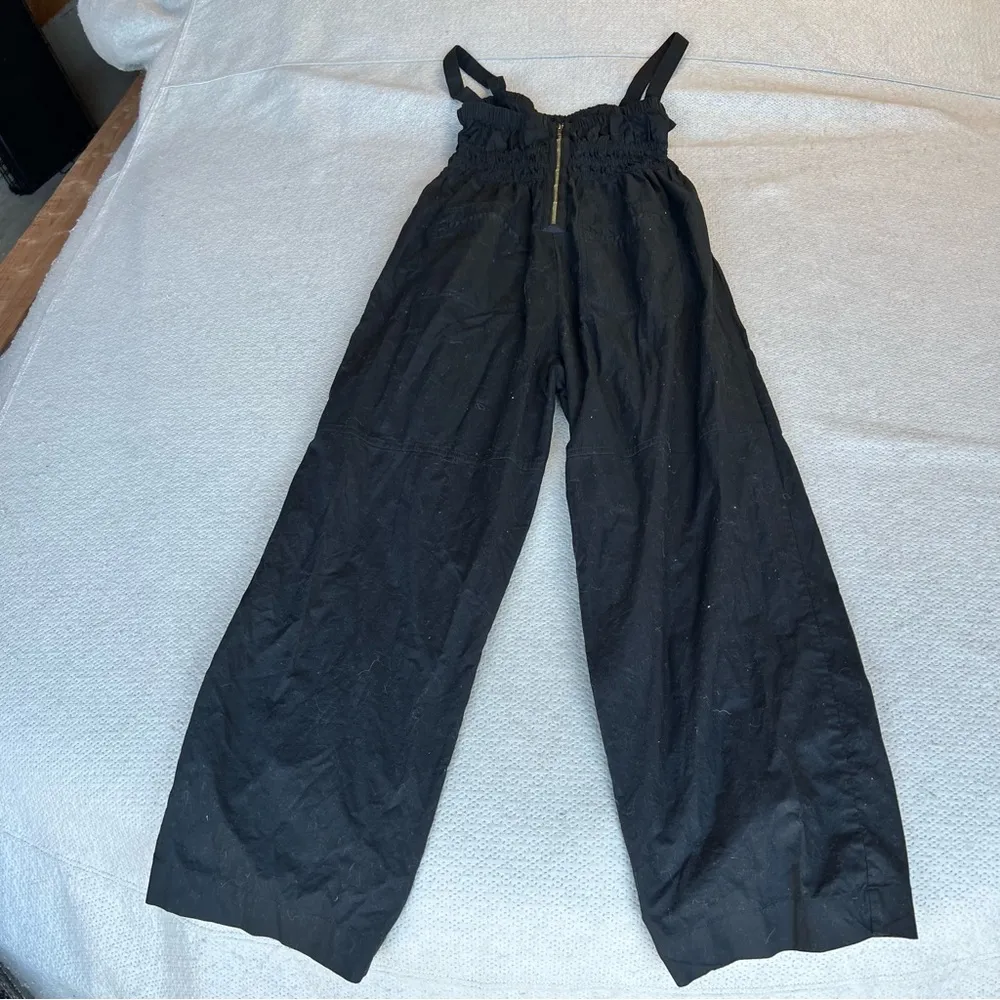 Universal Thread Black 100% Cotton Cinched Waist Straight Leg Jumpsuit Small EUC - Image 8