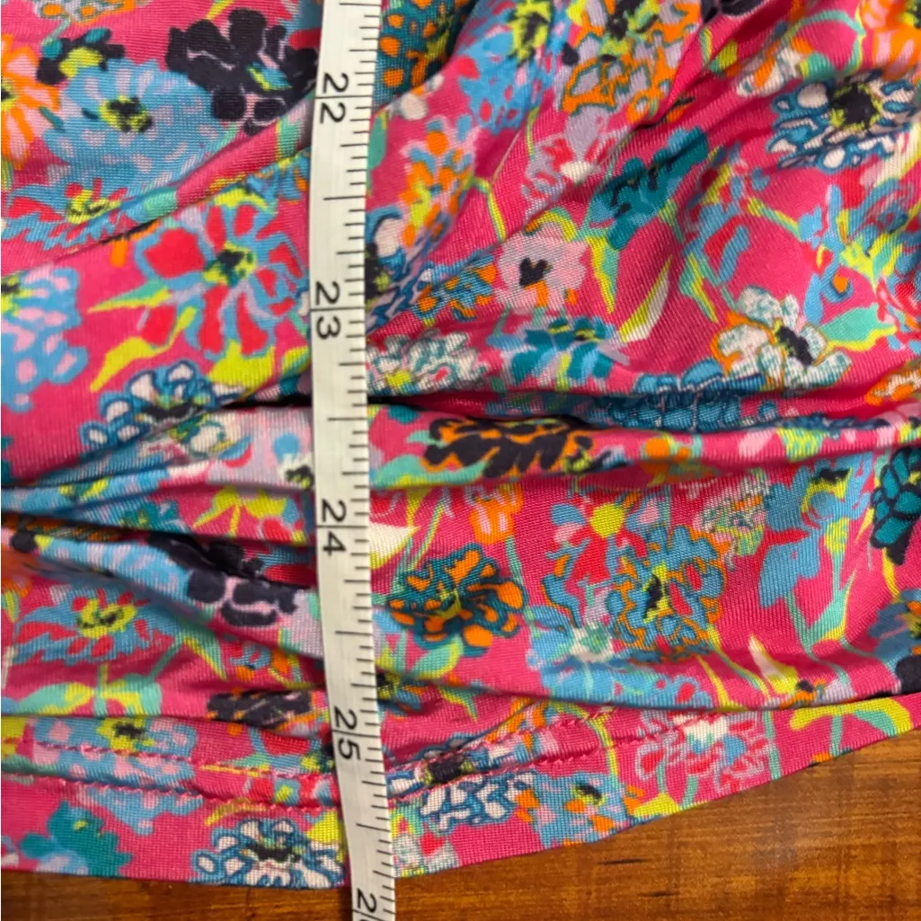 TANYA TAYLOR Women Tunic Top Chaia Pink Floral Rutched Short Sleeve size small - Image 15