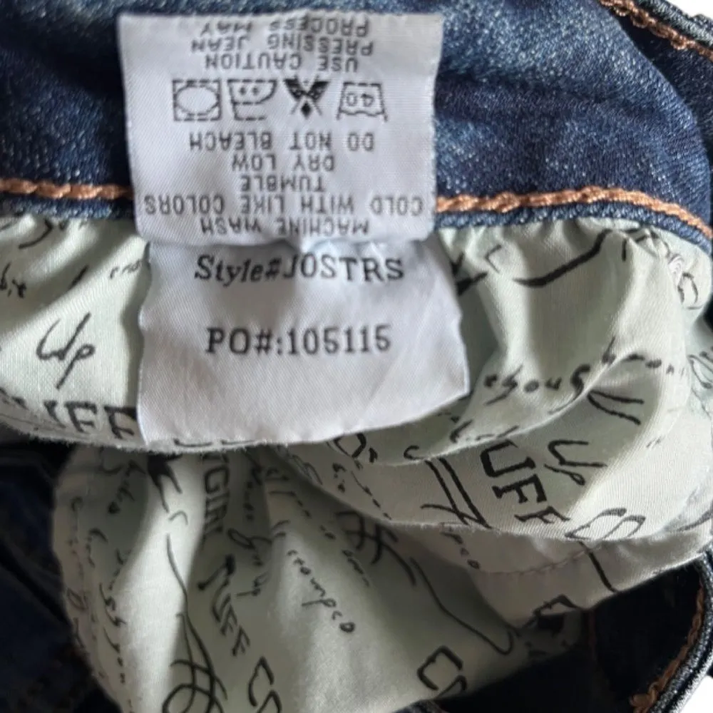 Cowgirl Tuff oasis trouser bootcut with horse/cactus embroidery 40 X 33 Blue Size 20 plus - Image 6