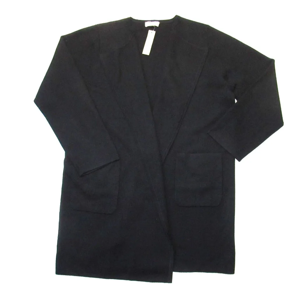 NWT J.Crew Juliette in Black Open-Front Knit Collarless Sweater Blazer L - Image 2