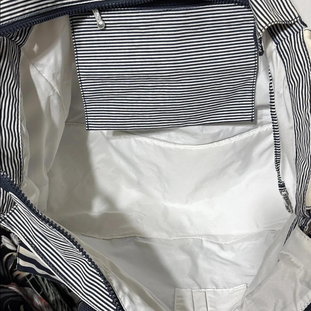 Kipling  Navy and White Striped Tote Bag - Image 8