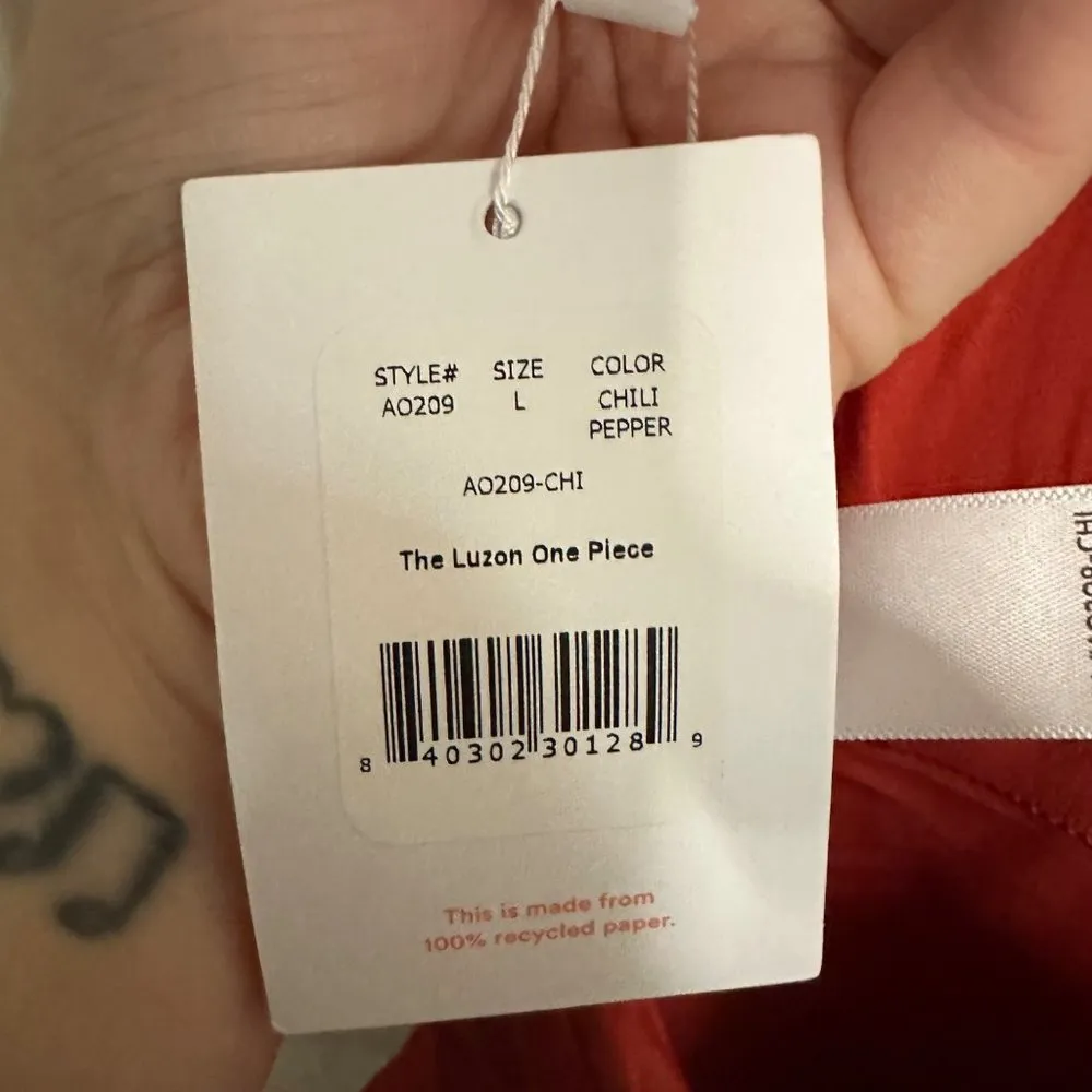 Andie The Luzon One Piece Swimsuit Chili Pepper Red Women's Size Large - Image 9