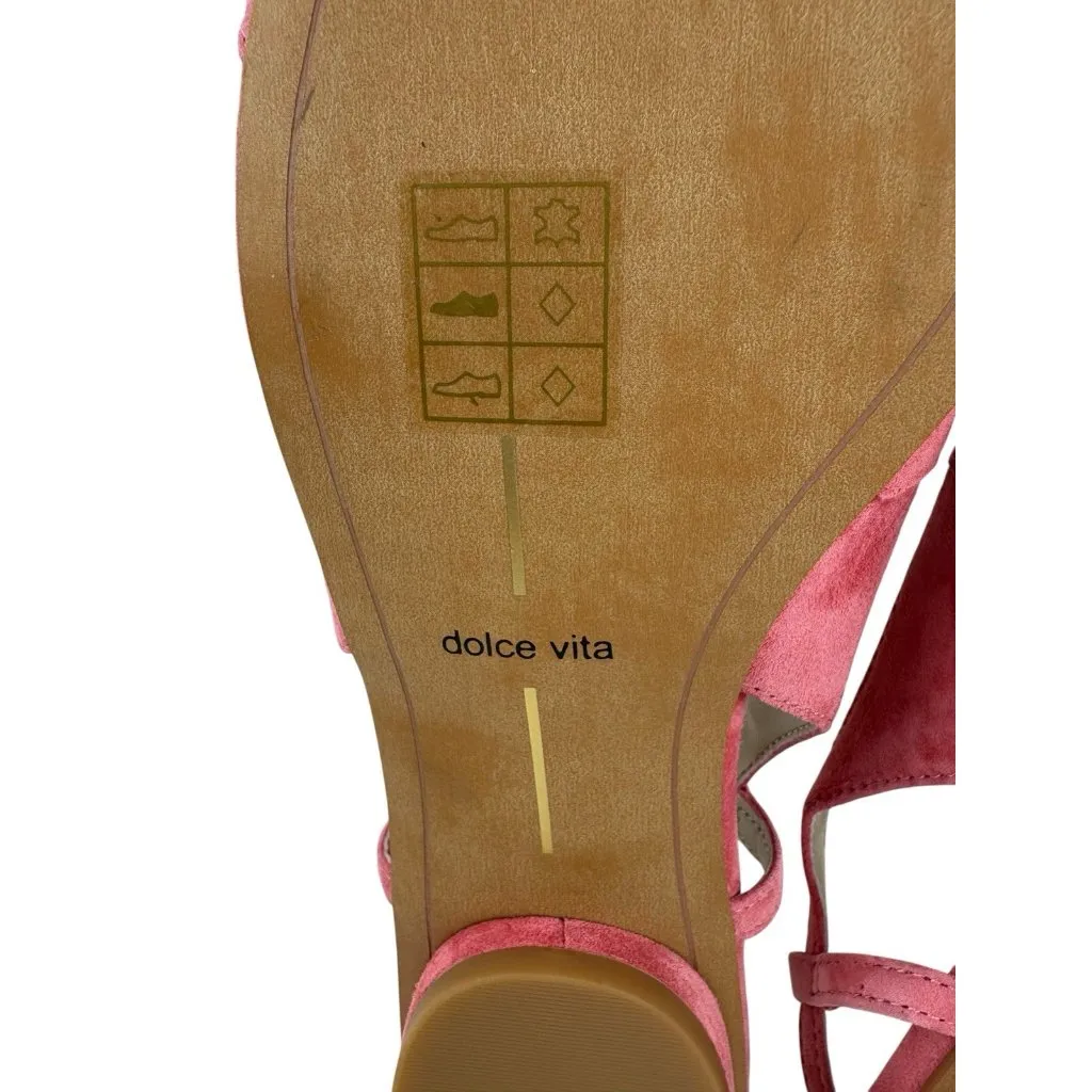 *Dolce Vita Ramano Flats Womens Size 10 Pink Coral Suede Leather Acadamia Career - Image 13