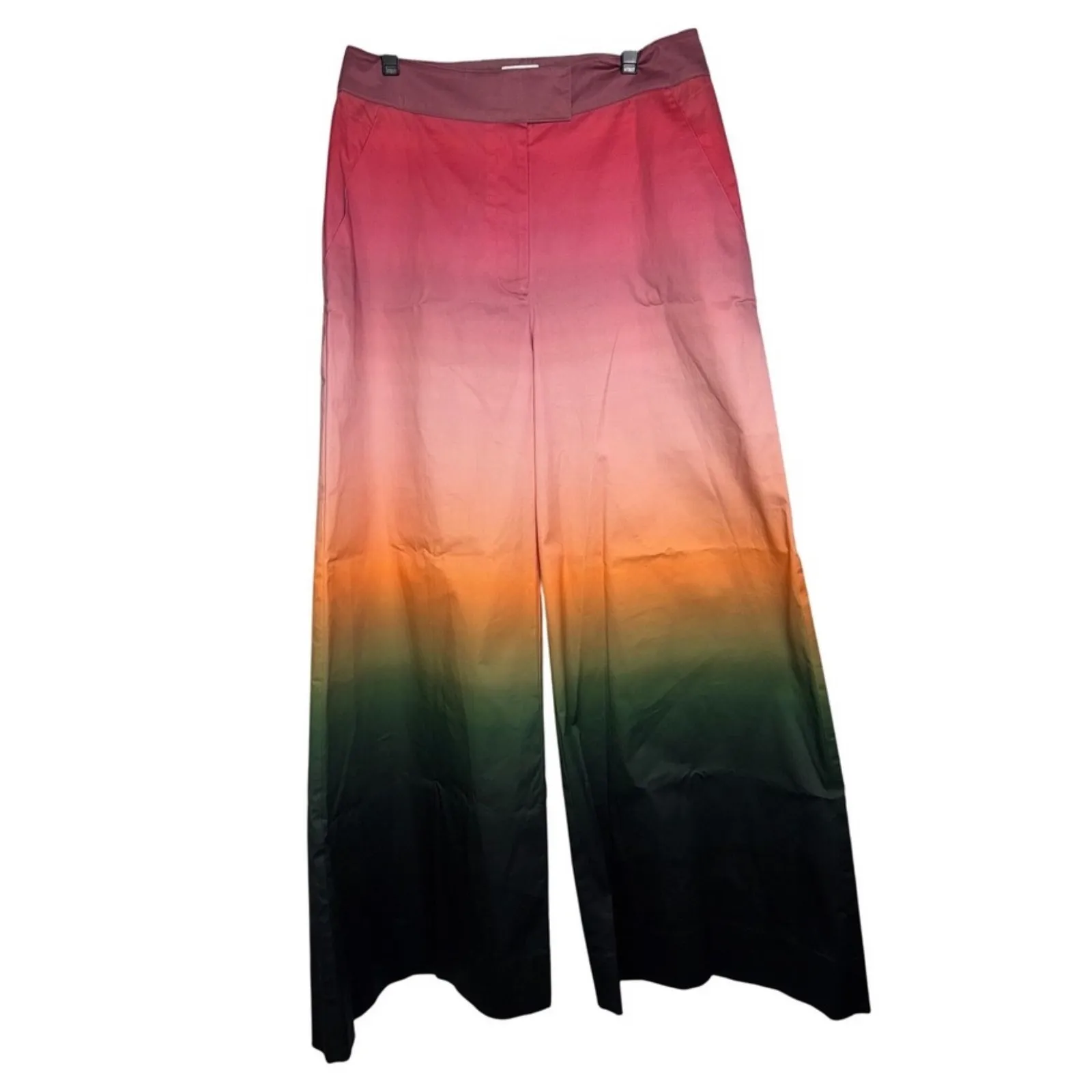 MISA Los Angeles Ombre Wide Leg Pants Women's Size M Pink Orange Green - Image 5