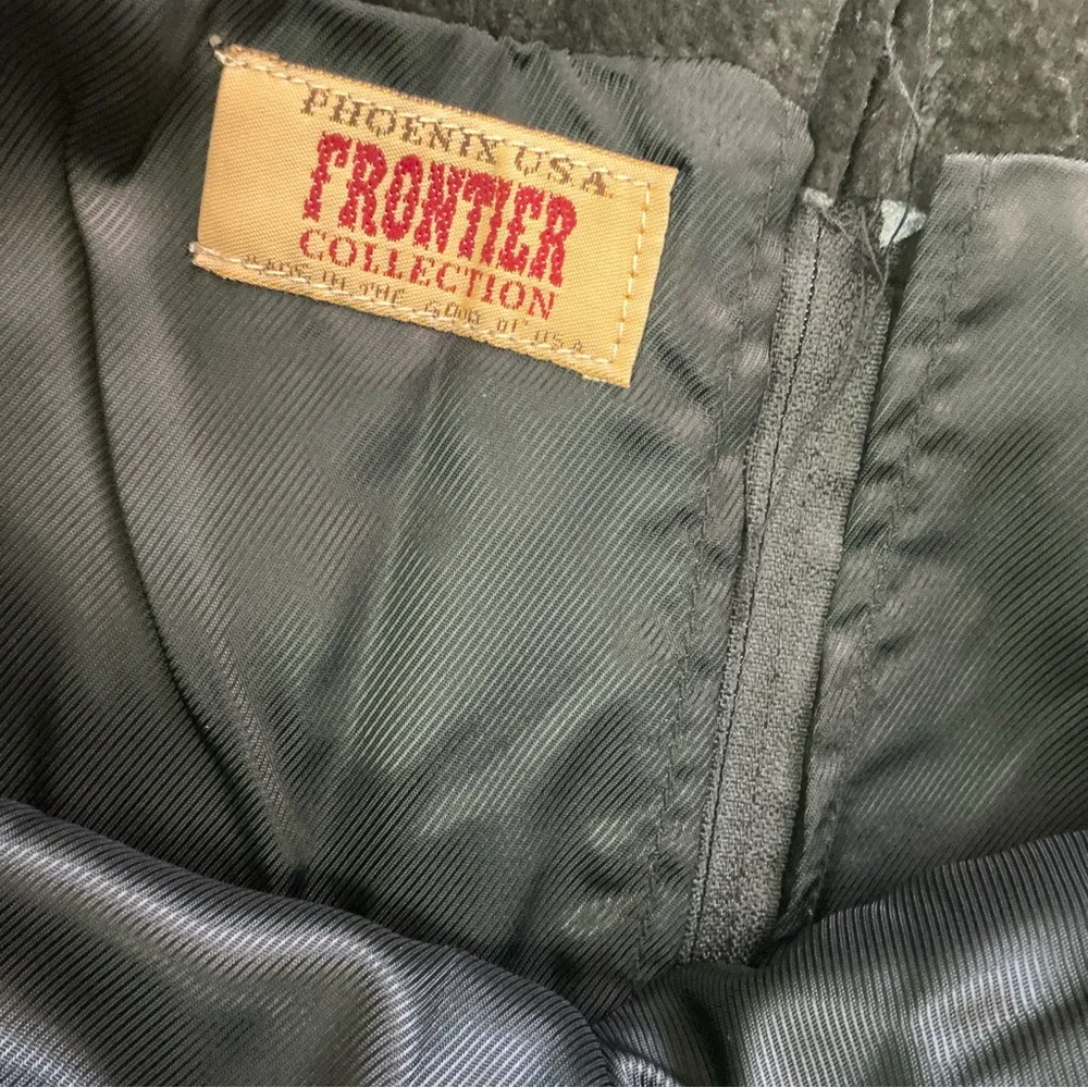 Vintage frontier collection suede black cowgirl fringe skirt embellished size 11 - Image 10