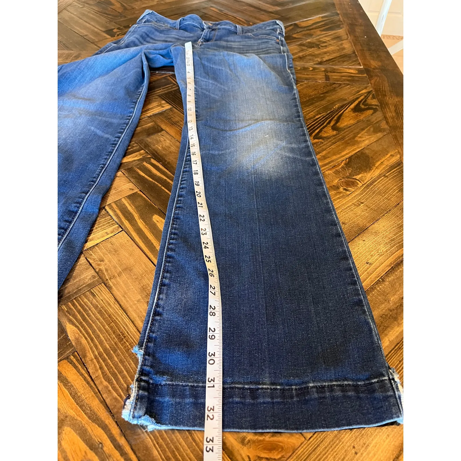 Ariat Trouser Blue Jeans Women 31 Western Cowgirl Aztec Boho Fringe Work Flaws - Image 6