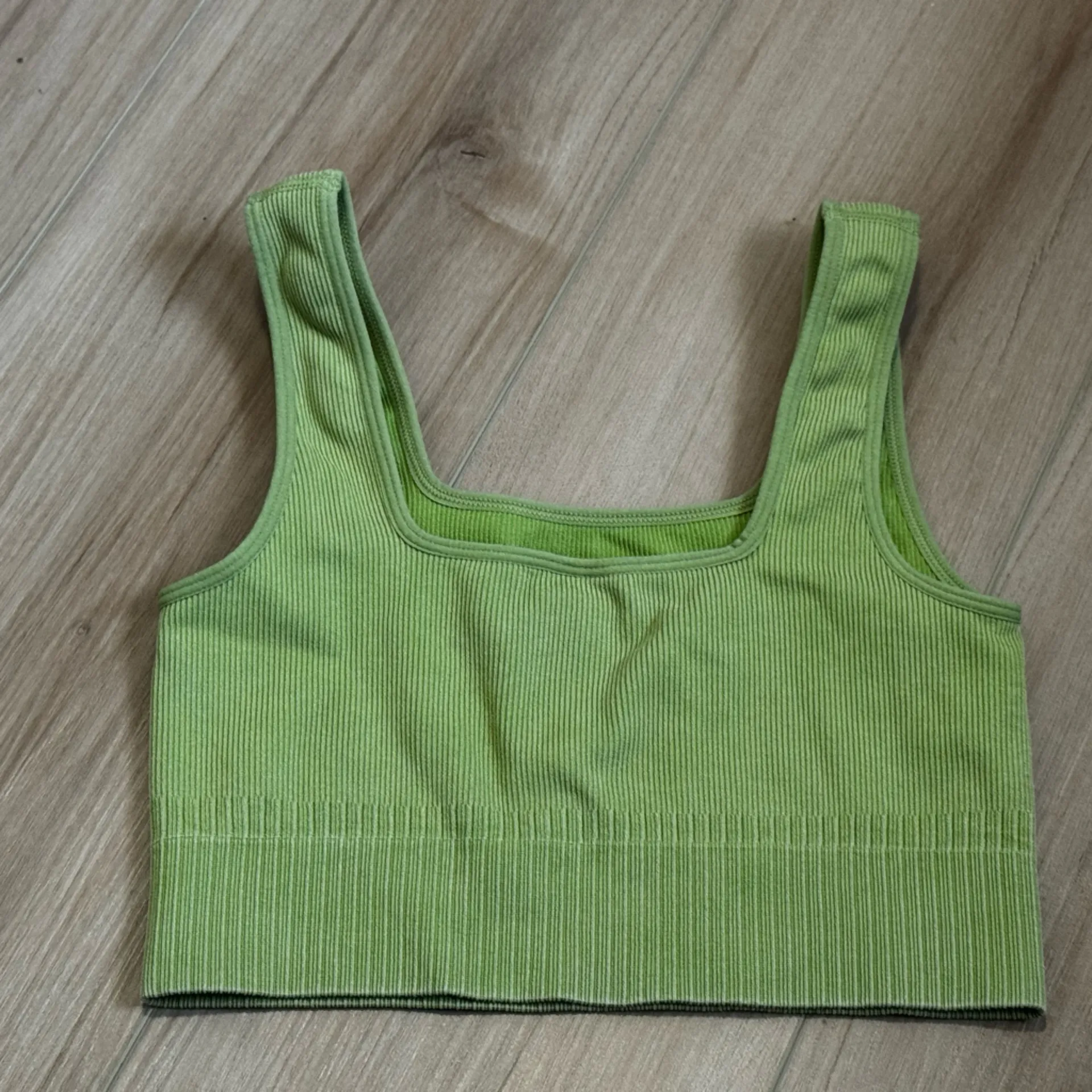 JoyLab  Lime Ribbed Crop Top - Image 2