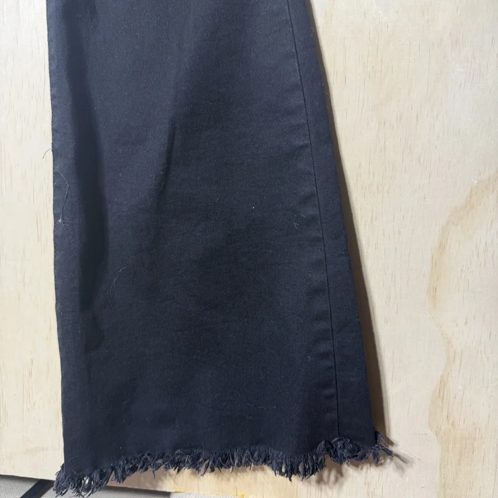 YMI Black High-Rise Flare Jeans | Size 9/29 | Raw Hem Distressed Denim - Image 4