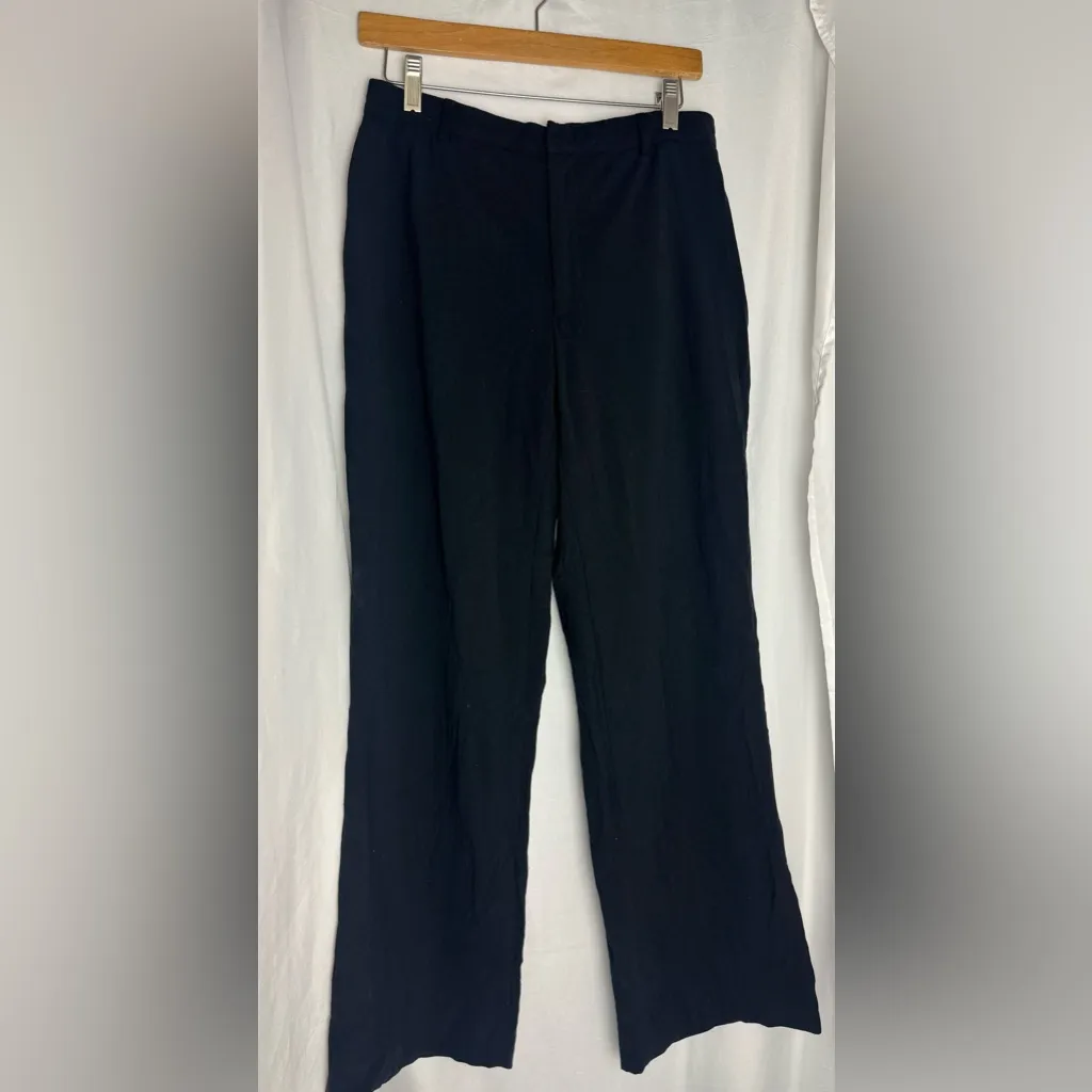 Banana Republic Classic Black Wide-Leg dress Pants stretch casual high waist 8 - Image 2