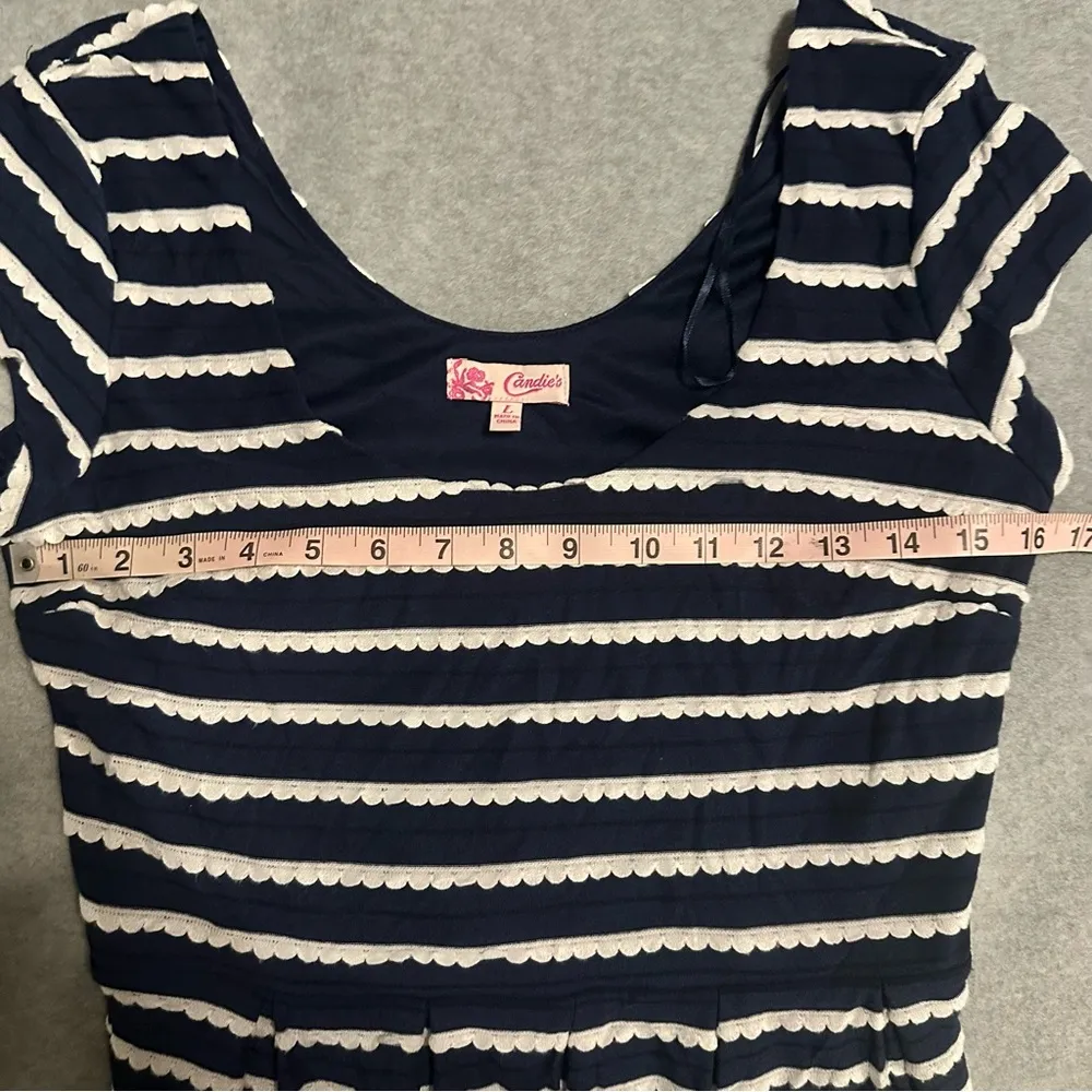 NWT Candie’s blue and white striped dress size L - Image 4