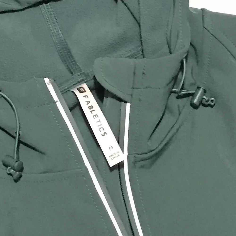 Fabletics Hardshell Jacket size M Green Hooded Athleisure - Image 5