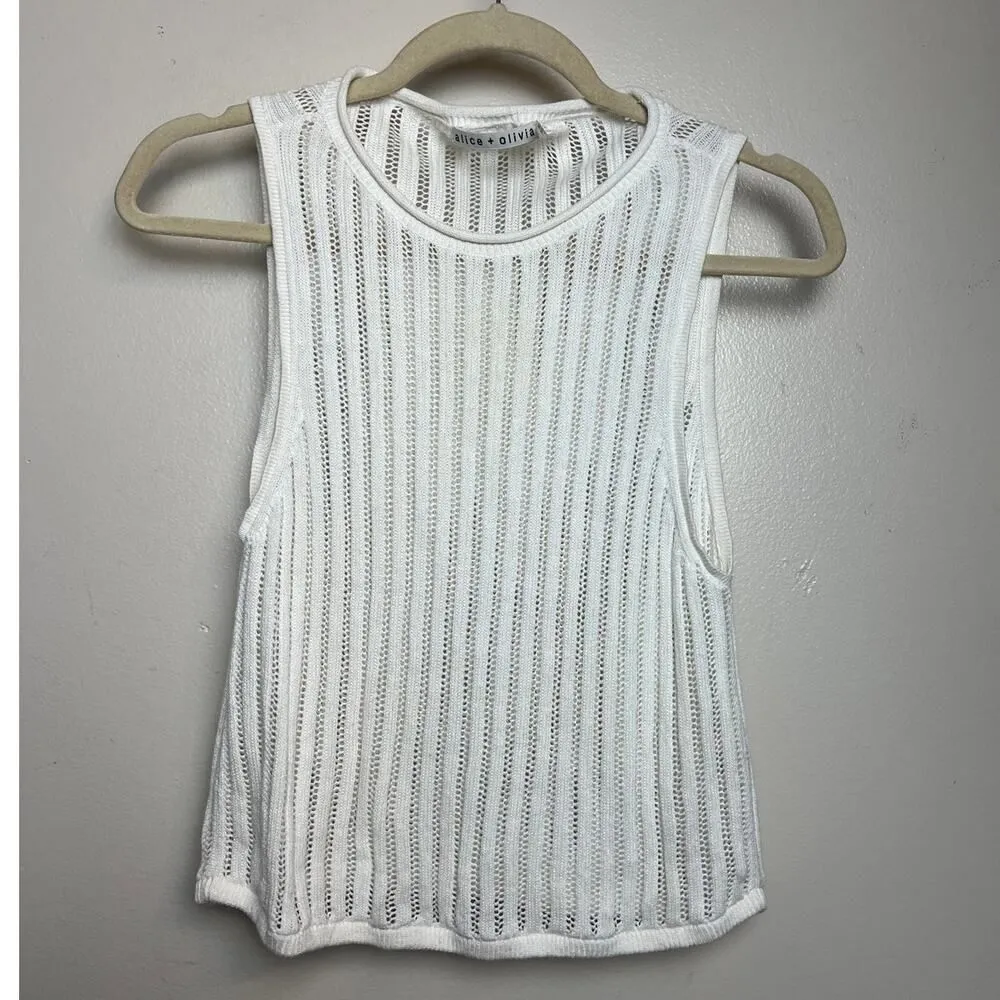 Alice + Olivia  Camera Crew Neck Relaxed Crop Tank Sz. XS - Image 4