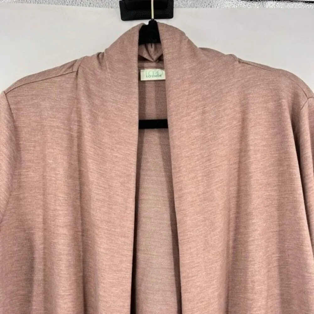 Logo Lounge Cardigan Brown Jersey Knit Cream Chiffon Medium Pockets Swiss‎ Dot - Image 8