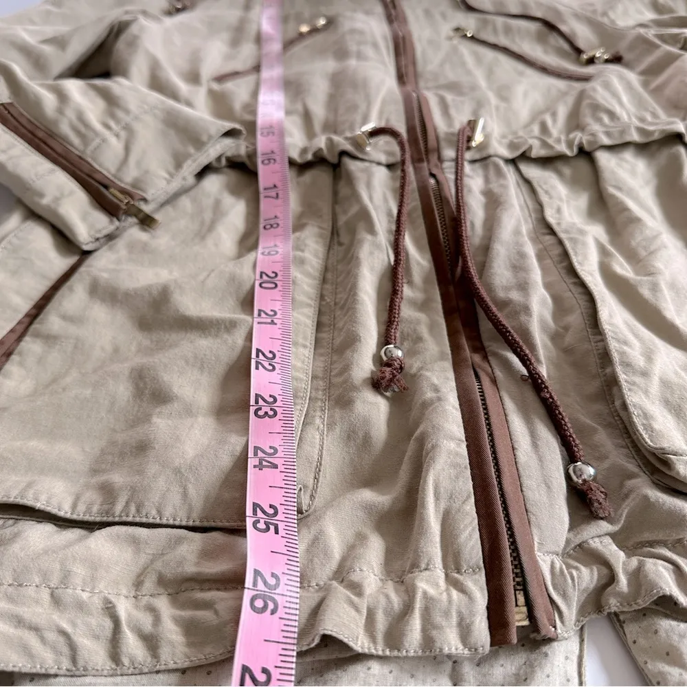 Zara Utility Military Equestrian Jacket Tan Size Small - Image 12