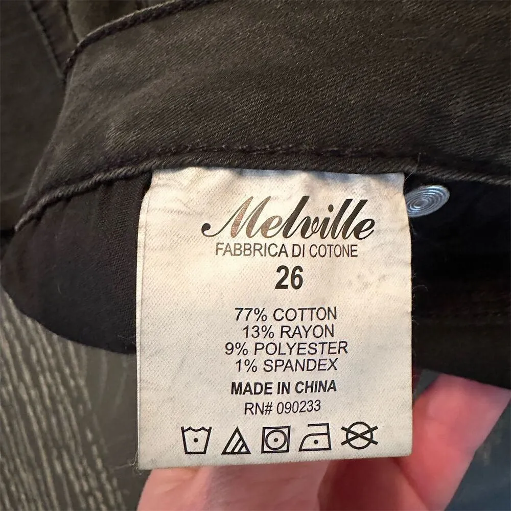 MELVILLE Women's Skinny Jeans Stretch Black Size 26 Zip Closure - Image 10