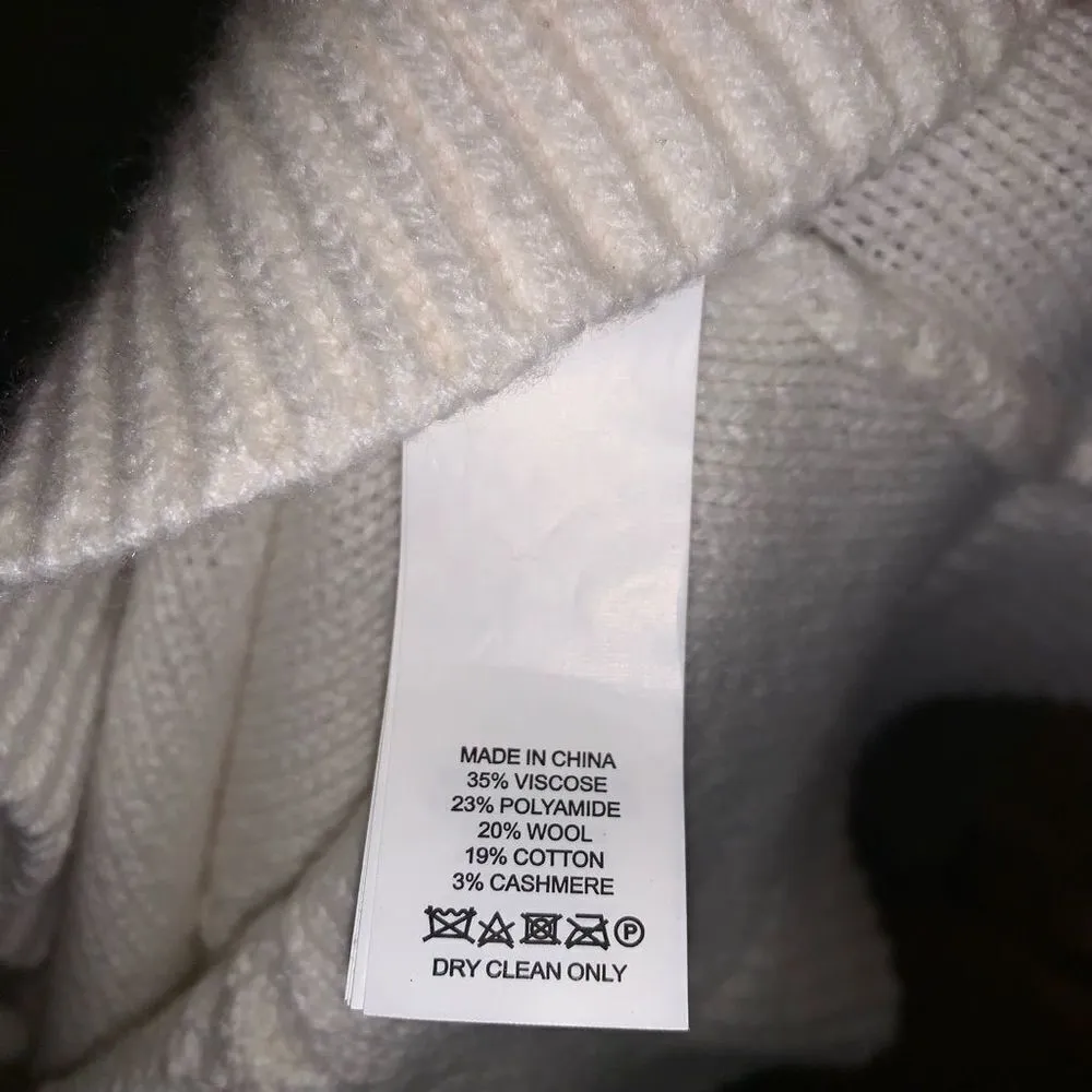 Kate Spade cream wool/cashmere cable knit ruffled hem S romantic royalcore sweat - Image 5