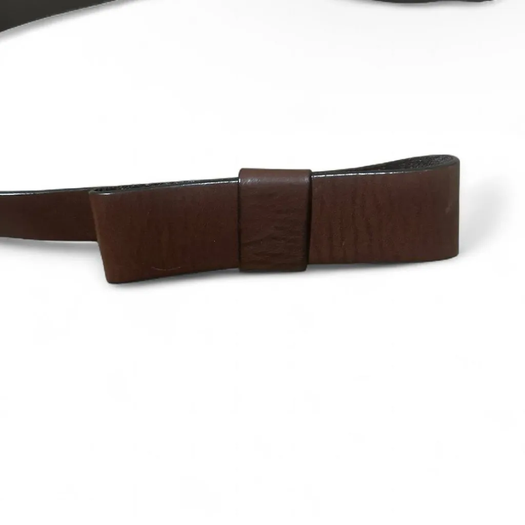 Gap Brown Leather Bow Belt Classic Preppy Coquette Cute 1” Wide Women's Sz Small - Image 6