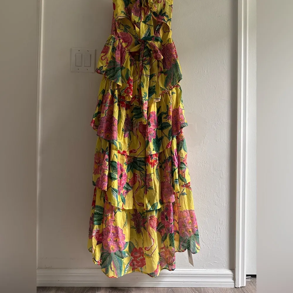 Banjanan X Revolve Aster Maxi Dress in Birdie Print Buttercup Sz L Yellow Size L - Image 6