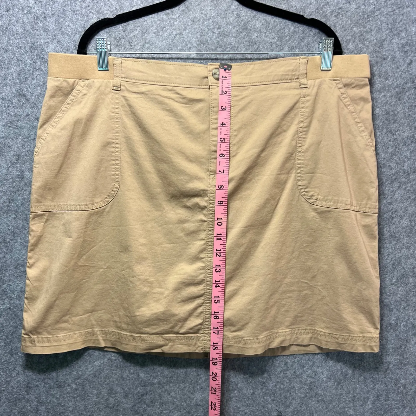 Lee Riders‎ Khaki Midrise Skort 18M Cotton Stretch Mesh Lined Casual Tan Skirt - Image 3