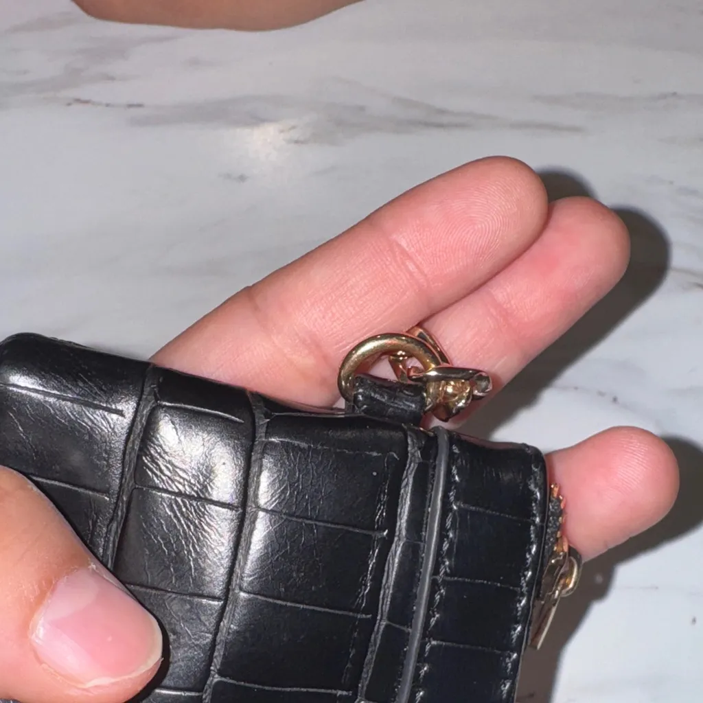 Dune London Black Mini Clutch Croc Embossed Purse - Image 10