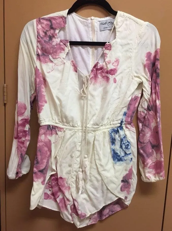 Long Sleeve Floral Romper - Image 2