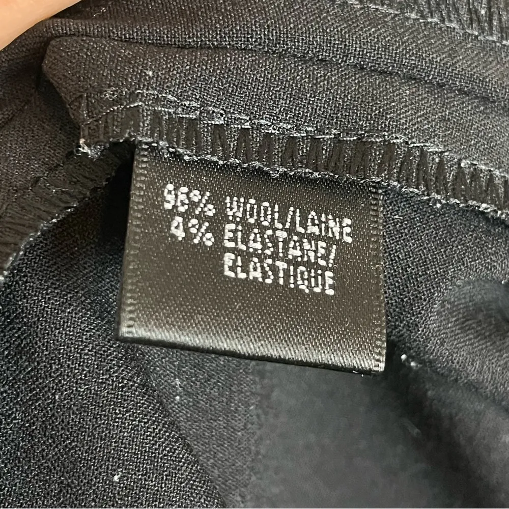 Lafayette 148 New York Slacks Black Pants Wide Leg Size 10 Women Wool Blend Work - Image 4