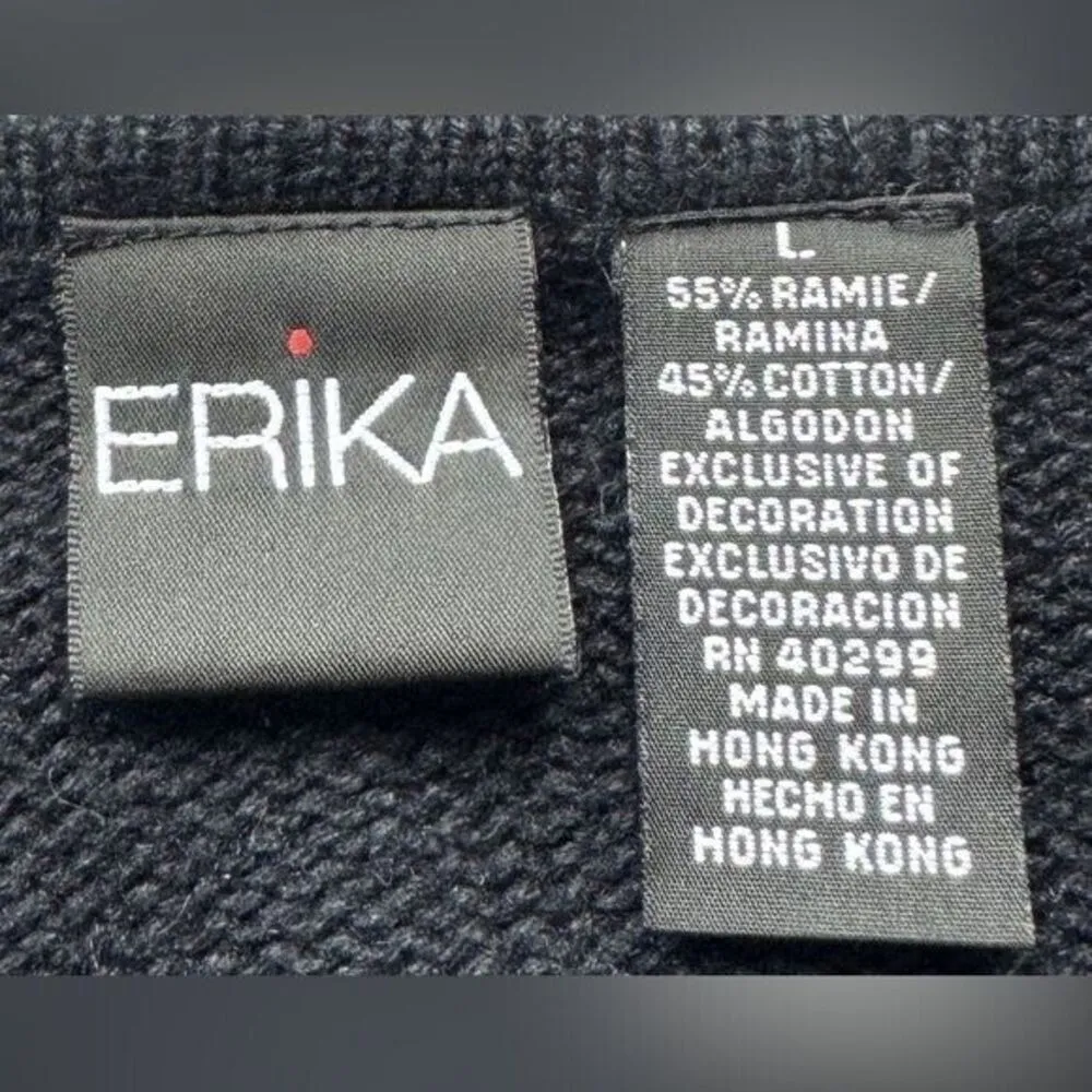 Vintage Fall‎ Sweater leaves berries whimsical large grandma core patchwork Black - Image 8