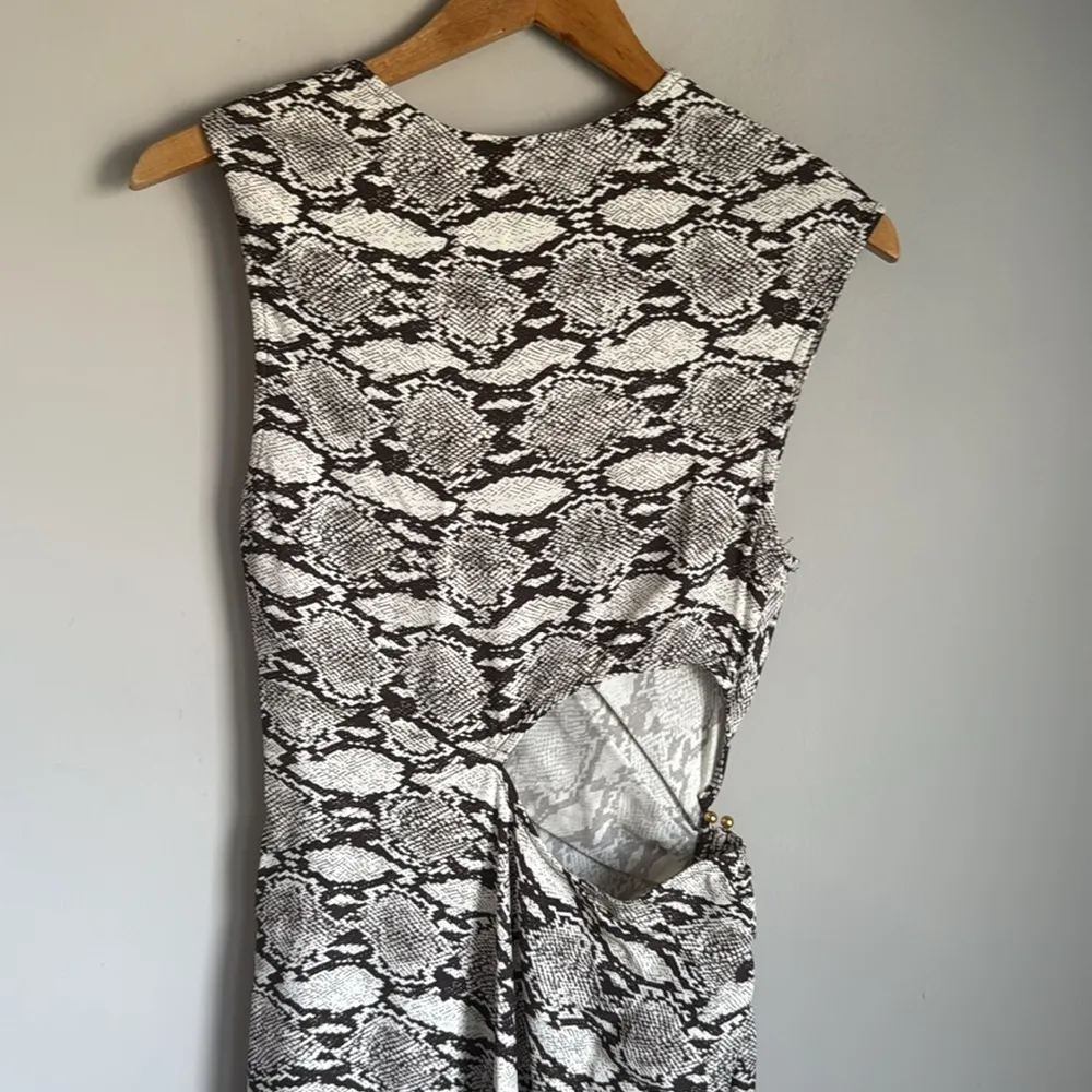 A.L.C. Beale Snakeskin Print Cutout Midi Dress 8 - Image 10