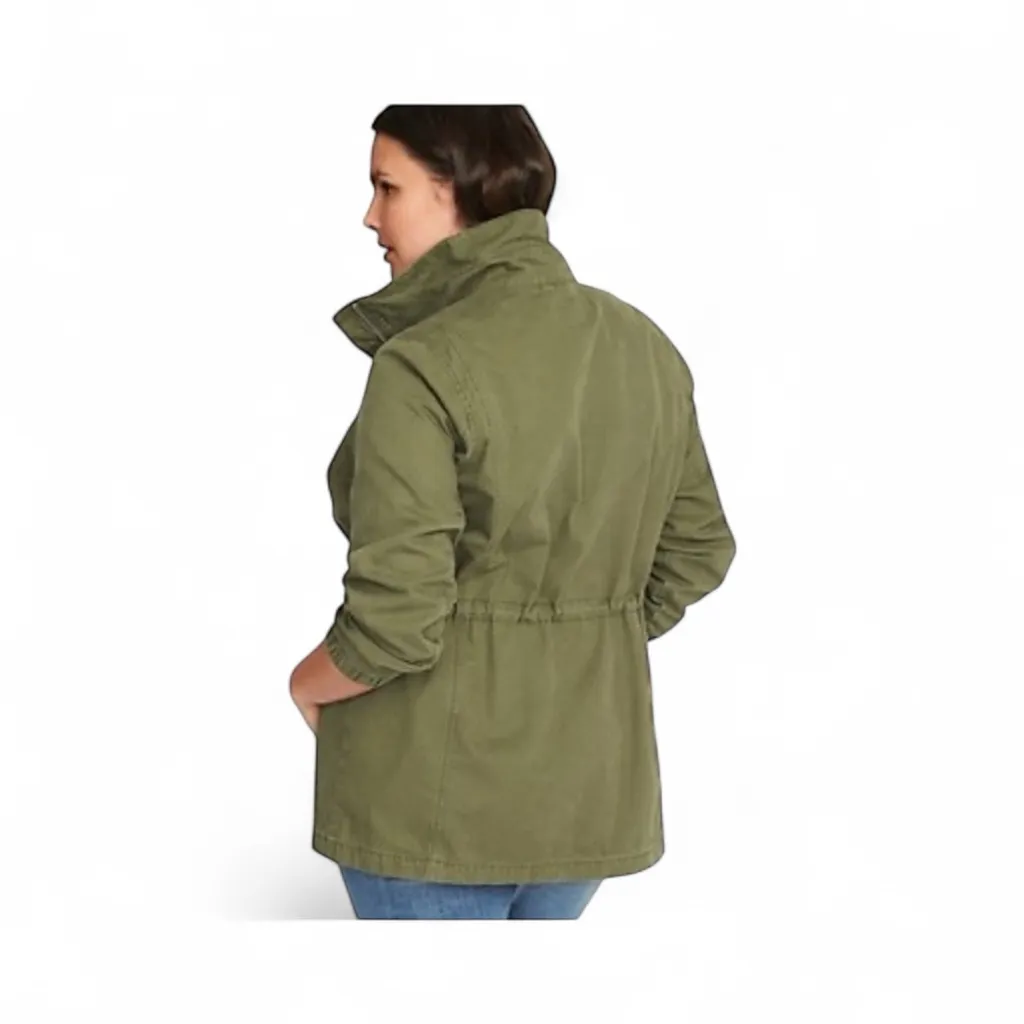 Old Navy Twill Field Utility Jacket in Army Green Size Small EUC - Image 3