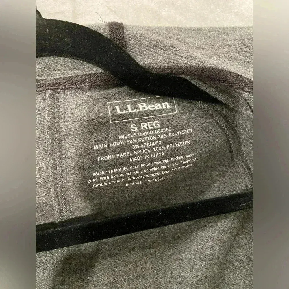 L.L. Bean Gray Flowy Open Hooded Cardigan Argyle Side Panels Pockets Size Small - Image 3